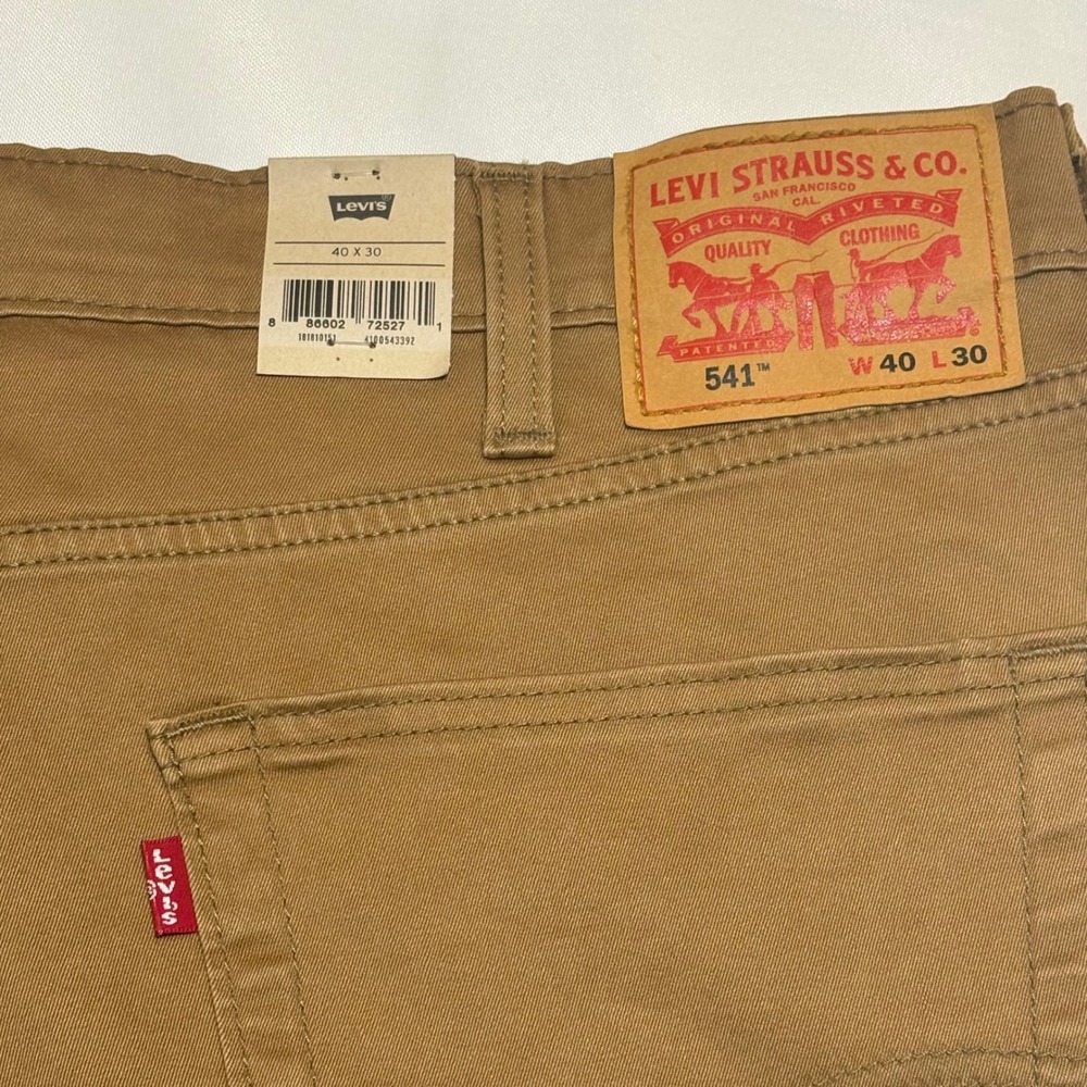 Levis 541 Athletic Taper Stretch Pants Mens 40x30 Brown Chino Jeans 181810151